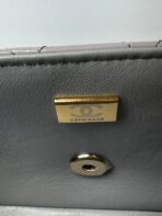 MINI FLAP BAG 20 IN LIGHT GRAY GLOSSY CALFSKIN GOLD HARDWARE - Image 8
