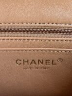 FLAP BAG 20 IN BRONZE BROWN LAMBSKIN WITH HANDLE - Image 4