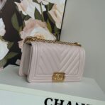 BOY BAG WITH GOLD HARDWARE MEDIUM 25 IN PINK NUDE CALFSKIN - Image 2