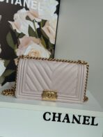 BOY BAG WITH GOLD HARDWARE MEDIUM 25 IN PINK NUDE CALFSKIN - Image 9