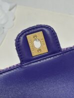 CC MINI 21 FLAP BAG IN VIOLET PURPLE WOOL TWEED - Image 10