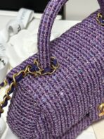 CC MINI 21 FLAP BAG IN VIOLET PURPLE WOOL TWEED - Image 5