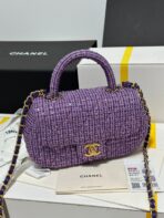 CC MINI 21 FLAP BAG IN VIOLET PURPLE WOOL TWEED - Image 3