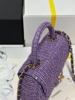 CC MINI 21 FLAP BAG IN VIOLET PURPLE WOOL TWEED - Image 8