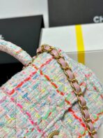 CC MINI 21 FLAP BAG IN LIGHT PINK MIX COLORFUL WOOL TWEED - Image 4