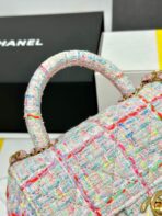 CC MINI 21 FLAP BAG IN LIGHT PINK MIX COLORFUL WOOL TWEED - Image 7