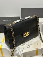 CC MAXI FLAP BAG 34 IN BLACK CALFSKIN - Image 3