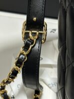 CC MAXI 30 HOBO BAG IN BLACK CALFSKIN WITH STRAP - Image 10