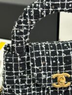 KELLY SHOPPING BAG 19 IN BLACK MIX WHITE TWEED GOLD HARDWARE - Image 3