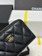 MINI WALLET 11 IN BLACK CAVIAR SKIN GOLD METALLIC - Image 3