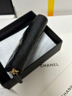 MINI WALLET 11 IN BLACK CAVIAR SKIN GOLD METALLIC - Image 4