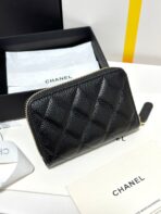 MINI WALLET 11 IN BLACK CAVIAR SKIN GOLD METALLIC - Image 6