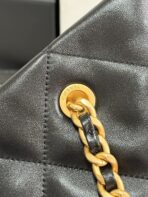 MAXI SHOPPING BAG 36 IN BLACK LAMBSKIN GOLD METALLIC - Image 3