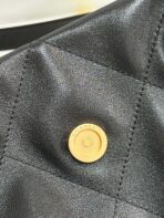 MAXI SHOPPING BAG 36 IN BLACK LAMBSKIN GOLD METALLIC - Image 6