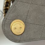 CC 25 HANDBAG 30 IN NATURAL GREY SUEDE GOLD HARDWARE - Image 3