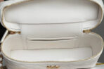 COSMETIC BAG 19 IN WHITE GRAINED CALFSKIN GOLD HARDWARE - Image 4