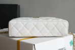COSMETIC BAG 19 IN WHITE GRAINED CALFSKIN GOLD HARDWARE - Image 5