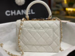 MINI FLAP BAG 19 IN WHITE CALFSKIN DIAMOND LOGO - Image 6