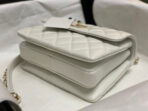 MINI FLAP BAG 19 IN WHITE CALFSKIN DIAMOND LOGO - Image 7