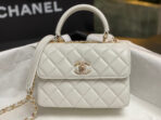 MINI FLAP BAG 19 IN WHITE CALFSKIN DIAMOND LOGO - Image 3