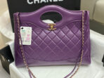 CC 39 LARGE SHOPPING BAG IN VIOLET CALFSKIN - Image 3