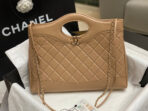 CC MEDIUM 36 SHOPPING BAG IN CAMEL BROWN CALFSKIN - Image 3