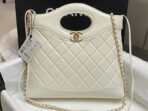 CC SMALL 30 SHOPPING BAG IN WHITE CALFSKIN - Image 3