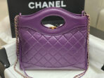 CC SMALL 30 SHOPPING BAG IN VIOLET PURPLE CALFSKIN - Image 4