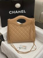 CC SMALL 30 SHOPPING BAG IN CAMEL BROWN CALFSKIN - Image 3