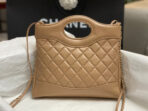 CC MINI 23 SHOPPING BAG IN CAMEL BROWN CALFSKIN - Image 3