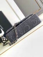 CC 25 FLAP BAG IN BLACK DENIM WITH STRAP - Image 9