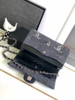 CC 25 FLAP BAG IN BLACK DENIM WITH STRAP - Image 3
