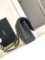 CC 25 FLAP BAG IN BLACK DENIM WITH STRAP - Image 10