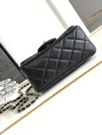 CC SMALL 17 FLAP BAG IN BLACK CALFSKIN - Image 7