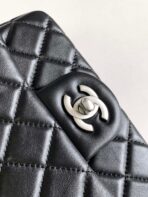 CC SMALL 17 FLAP BAG IN BLACK CALFSKIN - Image 6