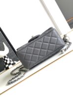 CC SMALL 17 FLAP BAG IN DARK GREY CALFSKIN - Image 5