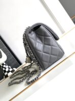 CC SMALL 17 FLAP BAG IN DARK GREY CALFSKIN - Image 10