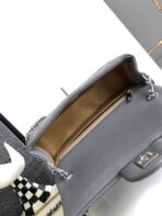 CC MINI 20 FLAP BAG IN DARK GREY CALFSKIN - Image 9