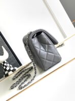 CC MINI 20 FLAP BAG IN DARK GREY CALFSKIN - Image 6