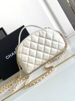 CC CLASSIC MINI 20 CLUTCH WITH STRAP IN GLOSSY WHITE CALFSKIN - Image 3