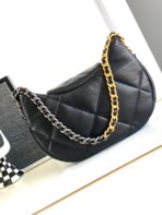 CC LARGE 30 HOBO BAG IN BLACK CALFSKIN MIX METAL HARDWARE - Image 3