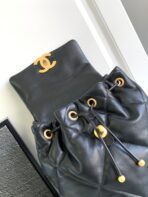 CC BACKPACK 26 IN BLACK CALFSKIN WITH GOLD HARDWARE - Image 5
