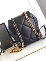 CC BACKPACK 26 IN BLACK CALFSKIN WITH GOLD HARDWARE - Image 3