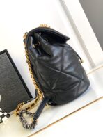 CC BACKPACK 26 IN BLACK CALFSKIN WITH GOLD HARDWARE - Image 4