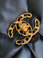 CC BACKPACK 26 IN BLACK CALFSKIN WITH GOLD HARDWARE - Image 6