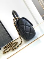 CC MINI 20 HANDBAG IN BLACK CALFSKIN GOLD HARDWARE - Image 7