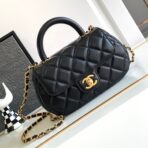 CC MINI 20 HANDBAG IN BLACK CALFSKIN GOLD HARDWARE - Image 2