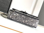 CC MINI 20 FLAP BAG IN SILVER SATIN RHINSTONES EMBELLISHED - Image 7