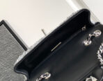 CC MINI 20 FLAP BAG IN SILVER SATIN RHINSTONES EMBELLISHED - Image 9
