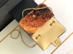 FLAP BAG 20 IN OMBRE ORANGE SEQUINS GOLD HARDWARE - Image 4